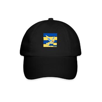Frieden Friedenstaube auf der Ukrainischen Flagge - Baseballkappe - Schwarz/Schwarz - Vorne