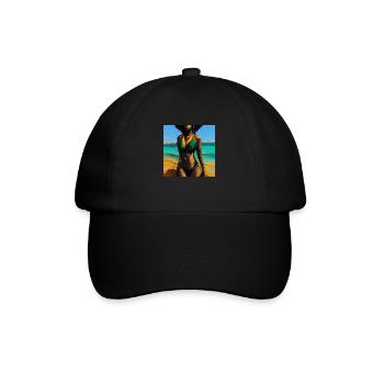 rasta queen at the beach - Baseballkappe - Schwarz/Schwarz - Vorne
