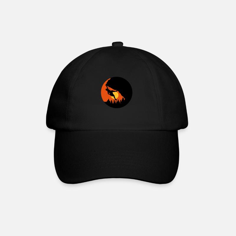 Sonne Abends Klettern Silhouette - Baseballkappe - Schwarz/Schwarz