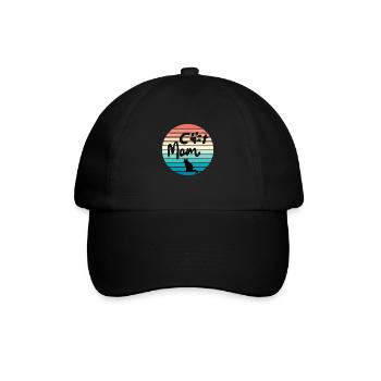 Cat Mom Retro - Baseballkappe - Schwarz/Schwarz - Vorne