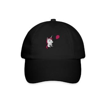 Happy Balloon Unicorn Comic - Baseball Cap - black/black - Front