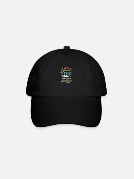 Cross Stich Handarbeiten - Baseballkappe - Schwarz/Schwarz