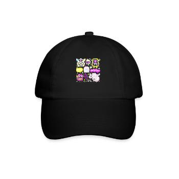 Cartoon face comic cartoon humor smile - Baseball Cap - black/black - Front