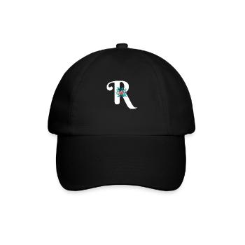 letter R flowered - Baseball Cap - black/black - Front