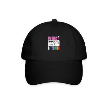 Wine & Techno Awesome Retro Techno Designs - Casquette classique - noir/noir - Devant