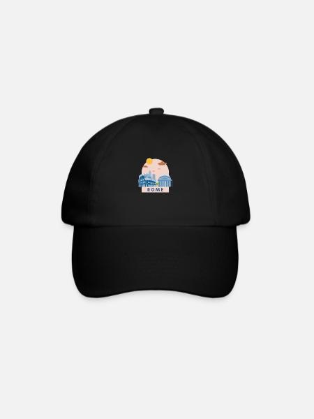 Italy Rome Design Logo Holidays Europe Italy - Baseball Cap - black/black