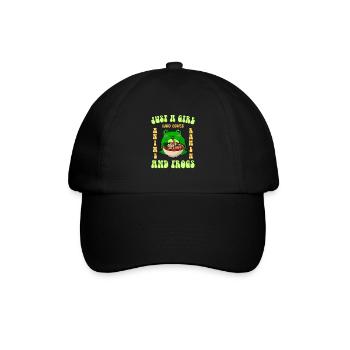 Nur ein Mädchen was Anime Ramen und Frösche liebt - Baseballkappe - Schwarz/Schwarz - Vorne