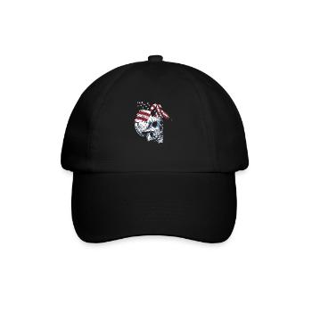 skull eagle - Baseballkappe - Schwarz/Schwarz - Vorne