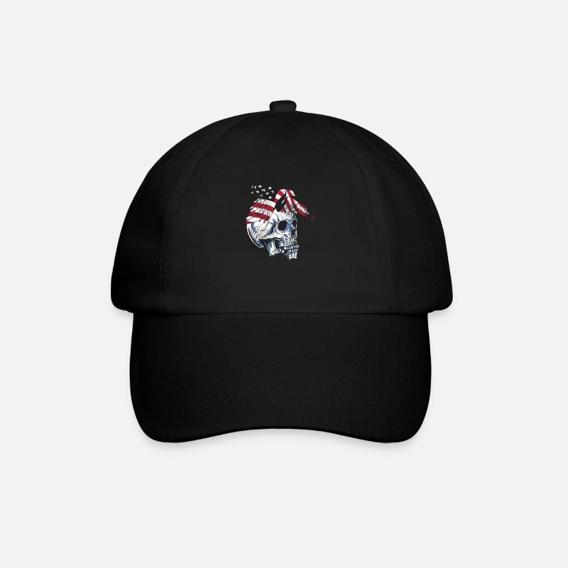 skull eagle - Baseballkappe - Schwarz/Schwarz