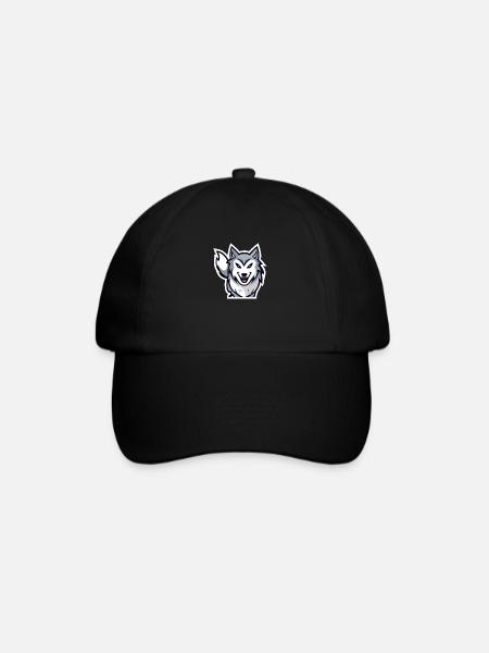 Wolf Logo Design, jung und trendy. - Baseballkappe - Schwarz/Schwarz