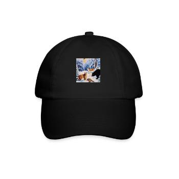 Waldtiere - Baseballkappe - Schwarz/Schwarz - Vorne