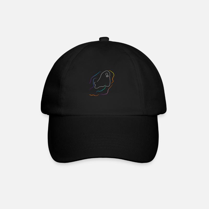 Geist mit Regenbogen Linien - Baseballkappe - Schwarz/Schwarz