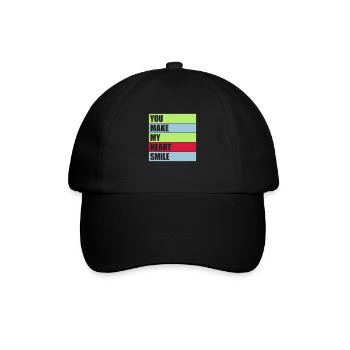 make my heart smile - Baseballkappe - Schwarz/Schwarz - Vorne
