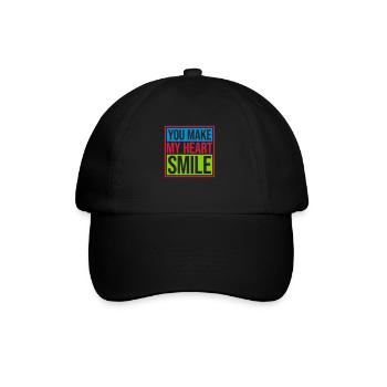 make my heart smile - Baseballkappe - Schwarz/Schwarz - Vorne