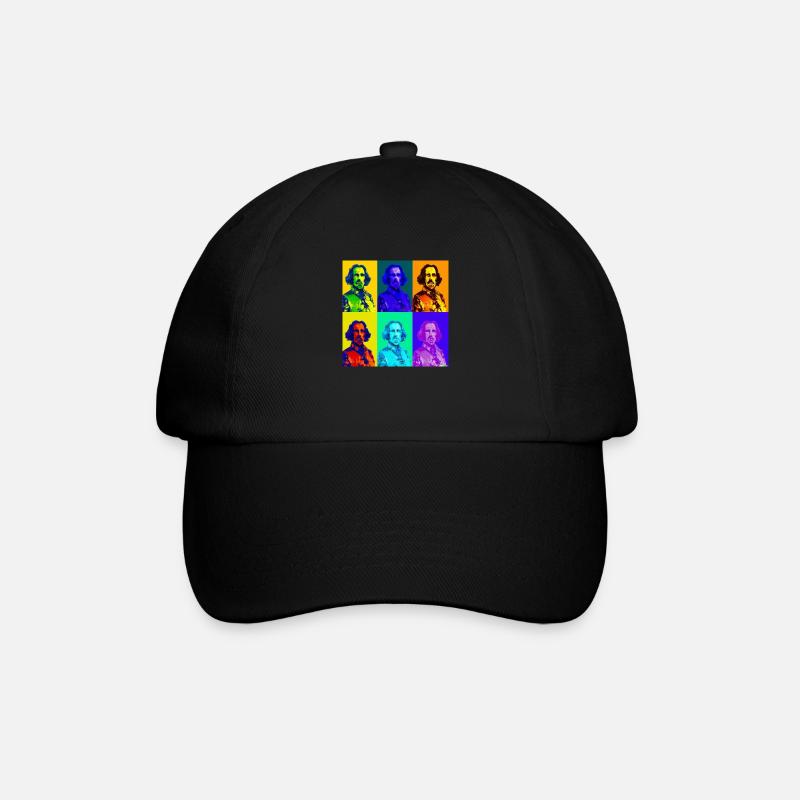king Charles in Warhol style - Baseballkappe - Schwarz/Schwarz