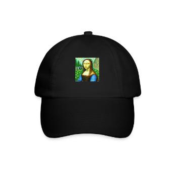 mona lisa in van gogh style - Baseballkappe - Schwarz/Schwarz - Vorne