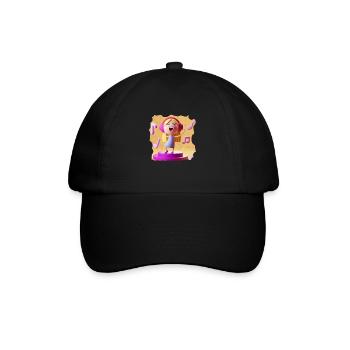 LUSTIGE MUSIK ILLUSTRATION MÄDCHEN 7 - Baseballkappe - Schwarz/Schwarz - Vorne