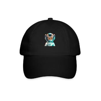 space cat - Baseballkappe - Schwarz/Schwarz - Vorne