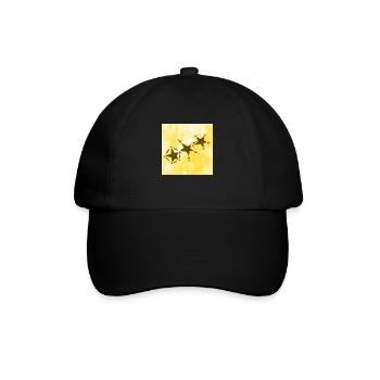 3 ÉTOILES JAUNE SOURIANT - Casquette classique - noir/noir - Devant