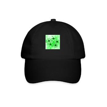5 STERNE LÄCHELN GRÜN - Baseballkappe - Schwarz/Schwarz - Vorne