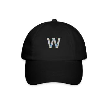 Letter W in mandala - Baseball Cap - black/black - Front