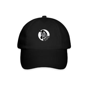 Fun Zebra Cartoon Funny Nature Animal Safari 2 - Baseball Cap - black/black - Front