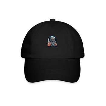 LabbiNaut Labrador Astronauten Hundepapa - Baseballkappe - Schwarz/Schwarz - Vorne