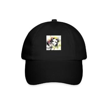 Art numérique mystique fantôme blanc - Casquette classique - noir/noir - Devant