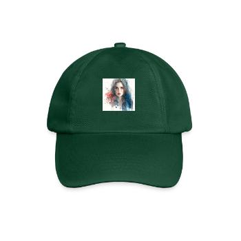 Portrait peinture à l''eau - Casquette classique - vert bouteille - Devant