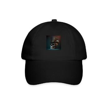 Vintage Black Skull - Baseball Cap - black/black - Front