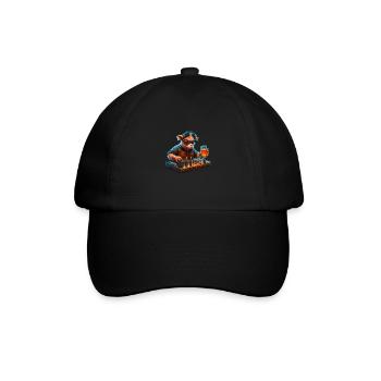 Cool DJ pig avec de la bière dans le club - Casquette classique - noir/noir - Devant