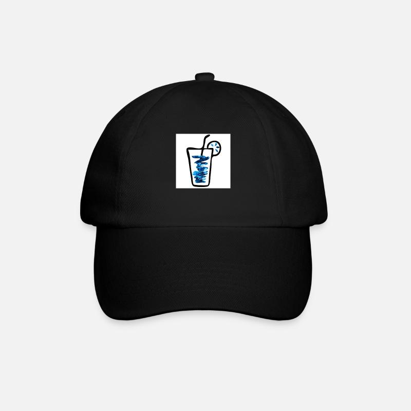 Drink blue - Baseballkappe - Schwarz/Schwarz