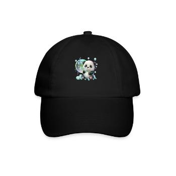 Bébé panda ludique et mignon avec des bulles de savon - Casquette classique - noir/noir - Devant