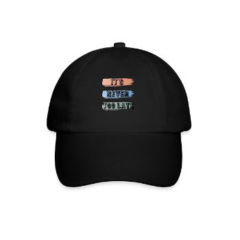 Es ist nie zu spät - Baseballkappe - Schwarz/Schwarz - Vorne