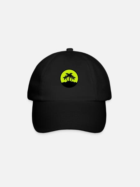 palmen design - Baseballkappe - Schwarz/Schwarz