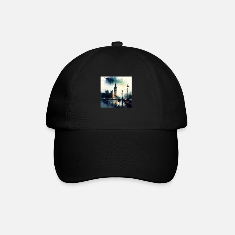London Scenery Big Ben Aquarell - Baseball Cap - black/black