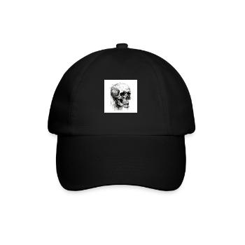 Crâne effrayant dans le style gothique et emo - Casquette classique - noir/noir - Devant