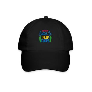 La vie est meilleure à Flip Flops - Casquette classique - noir/noir - Devant
