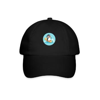 Pingouin surfeur mignon sur une planche de surf - Casquette classique - noir/noir - Devant
