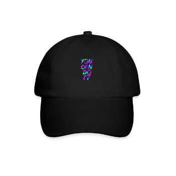 Neon - Lettering - You Can Do It - neg - Baseballkappe - Schwarz/Schwarz - Vorne