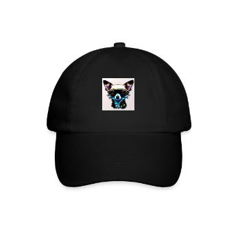 Chihuahua futuriste avec lunettes - Casquette classique - noir/noir - Devant