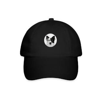 Border Collie schwarz-weiß im Kreis - Baseballkappe - Schwarz/Schwarz - Vorne