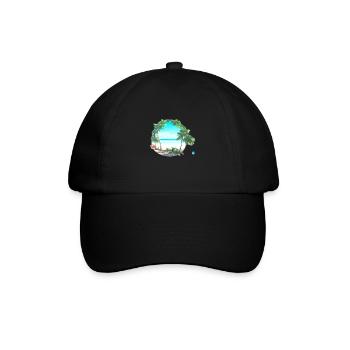 Sommerurlaub Insel Palme Strand Sonne Palmen - Baseballkappe - Schwarz/Schwarz - Vorne