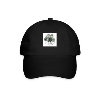 Hand-drawn Monstera plant - Baseball Cap - black/black - Front