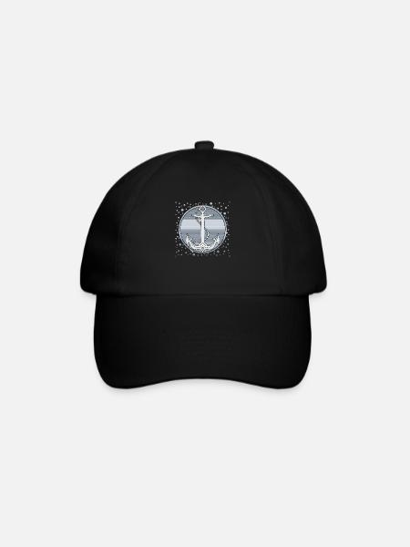 Anker - Baseballkappe - Schwarz/Schwarz