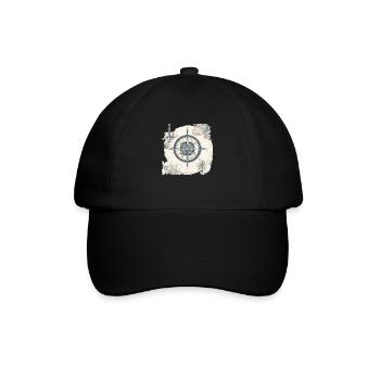 Old nautical chart - Baseball Cap - black/black - Front