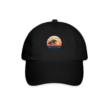 Hot Summer, ‘Beach Please’ Retro Design - Baseball Cap - black/black - Front