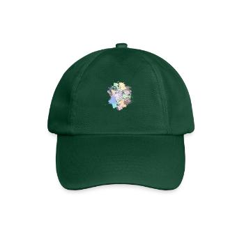 coiffe indienne blanc taches de couleurs pastel - Casquette classique - vert bouteille - Devant