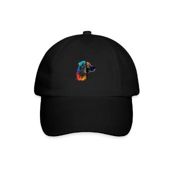 Hund im Farbrausch / Multicolor Hund - Baseballkappe - Schwarz/Schwarz - Vorne