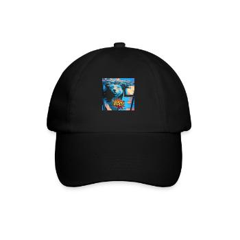 Crazy Cat Retro Style - Baseballkappe - Schwarz/Schwarz - Vorne